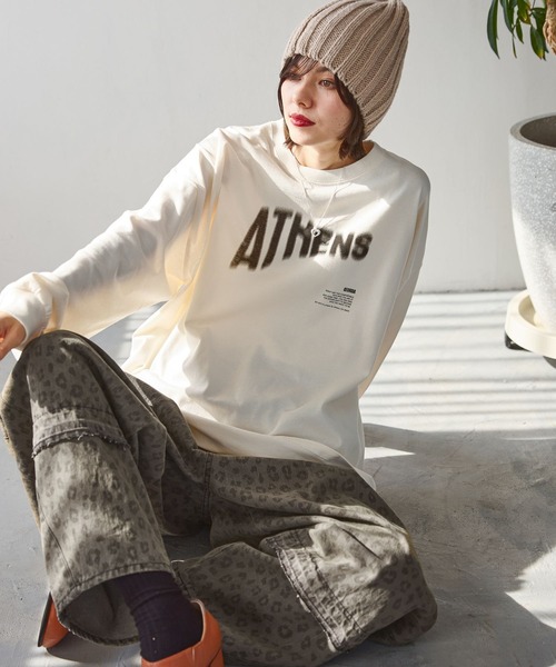 niko and...(ニコアンド)の「アソートグラフィックロングTシャツ(Tシャツ/カットソー・レディース・オフホワイト/ブラウン/ピンク/チャコール・MEDIUM/LARGE)」の5枚目の写真