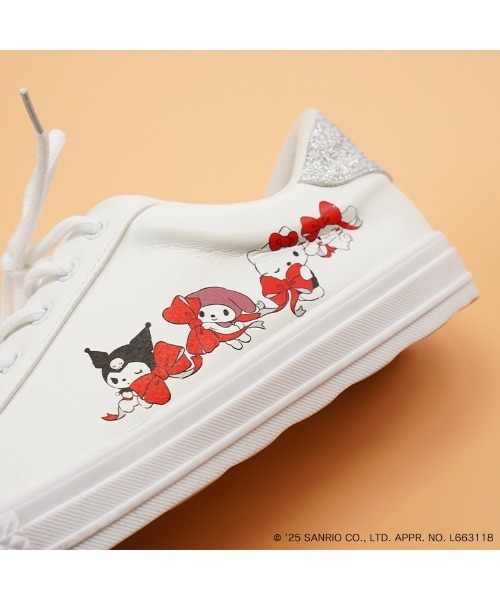sanrio(サンリオ)の「sanrio/サンリオ リボンデザイン スニーカー 「ハローキティ、マイメロディ、シナモロール、クロミ」(スニーカー・レディース・ブラック/ホワイト系その他/ホワイト・S/M/L/LL)」の14枚目の写真