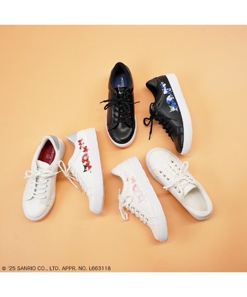 sanrio(サンリオ)の「sanrio/サンリオ リボンデザイン スニーカー 「ハローキティ、マイメロディ、シナモロール、クロミ」(スニーカー・レディース・ブラック/ホワイト系その他/ホワイト・S/M/L/LL)」の12枚目の写真
