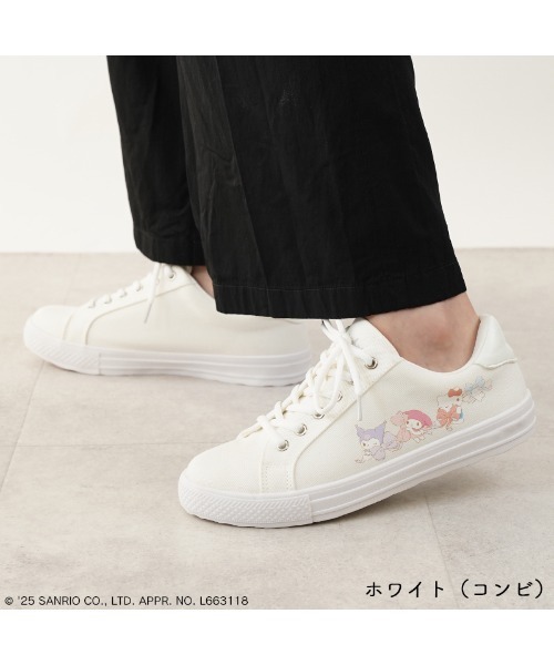 sanrio(サンリオ)の「sanrio/サンリオ リボンデザイン スニーカー 「ハローキティ、マイメロディ、シナモロール、クロミ」(スニーカー・レディース・ブラック/ホワイト系その他/ホワイト・S/M/L/LL)」の7枚目の写真