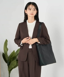 a.v.v | 【洗える/イージーケア/ストレッチ】パウダーツイルVネックジャケット(ノーカラージャケット)