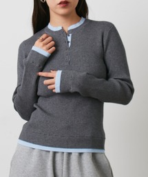 COLONY 2139 | レイヤードヘンリーネックリブニット(ニット/セーター)