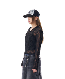 Laced Zip-Up Hoodie (Black)