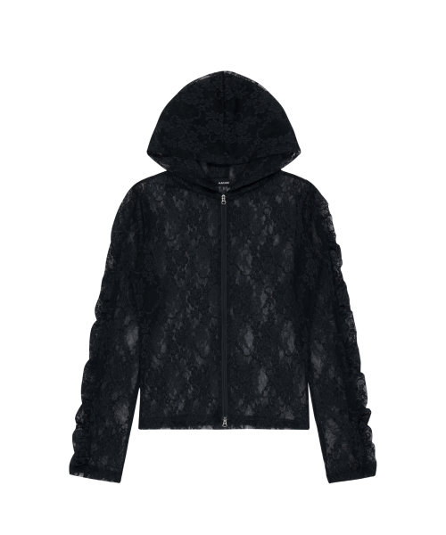 AAKAM（アーカム）の「Laced Zip-Up Hoodie (Black)（パーカー・レディース・その他・FREE）」の2枚目の写真