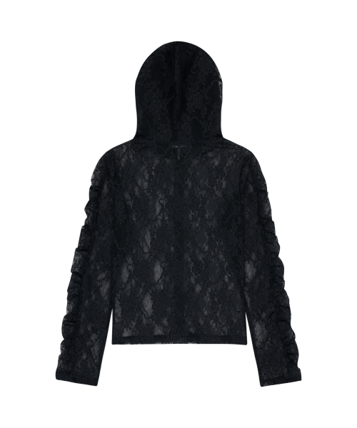 AAKAM（アーカム）の「Laced Zip-Up Hoodie (Black)（パーカー・レディース・その他・FREE）」の3枚目の写真