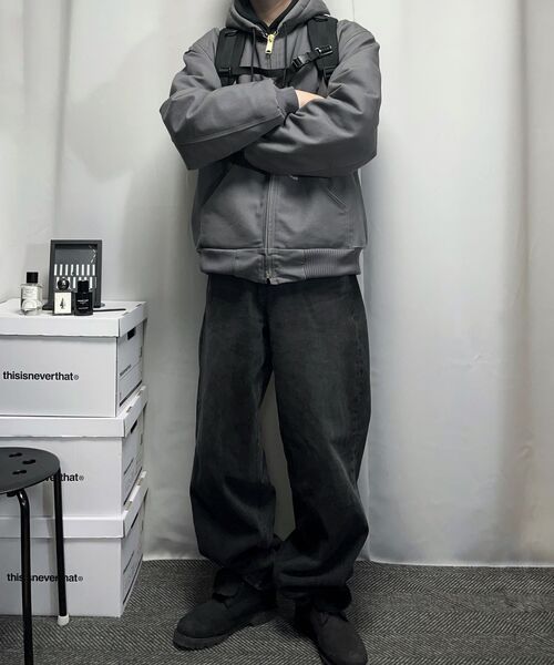 MUSINSA STANDARD（ムシンサスタンダード）の「エクストラワイドデニムパンツ [ウォッシュドブラック]（デニムパンツ・メンズ・その他・29/30/31/33/26/27/28/40/38/42/36/34/32）」の22枚目の写真
