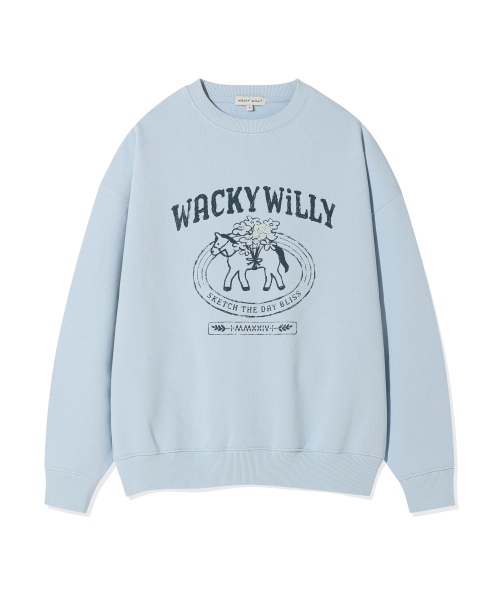 Wacky WiLLy(ワッキーウィリー)の「ウィメンズタイポグラフィックスウェットブルー(スウェット・レディース・その他・F)」の2枚目の写真
