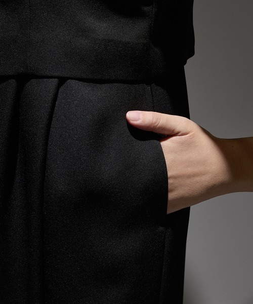 Callarus（カラルス）の「チュールフレアスリーブアシメドレープデザインワンピースドレス〔Callarus〕（ドレス・レディース・ブラック系その他/チャコール/パープル・M/L/LL/3L/S）」の22枚目の写真