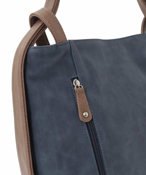 MK MICHEL KLEIN（エムケーミッシェルクラン）の「[2WAY/A4収納可]布帛風デザイン変形トートバッグ（トートバッグ・レディース・ピンク/ライトグレー/ネイビー/ブラック・00）」の9枚目の写真