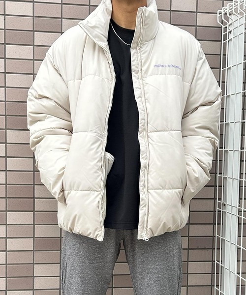 mihns closet(ミンズクローゼット)の「【mihns closet/ミンズクローゼット】パデッドジャケット ショートブルゾン メンズ レディース ユニセックス(ダウンジャケット/コート・レディース・オフホワイト/ミント/ブラック・LL/M/L/S)」の4枚目の写真