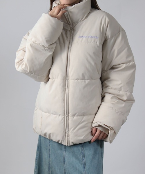 mihns closet(ミンズクローゼット)の「【mihns closet/ミンズクローゼット】パデッドジャケット ショートブルゾン メンズ レディース ユニセックス(ダウンジャケット/コート・レディース・オフホワイト/ミント/ブラック・LL/M/L/S)」の15枚目の写真