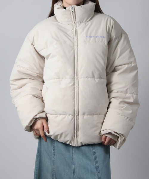 mihns closet(ミンズクローゼット)の「【mihns closet/ミンズクローゼット】パデッドジャケット ショートブルゾン メンズ レディース ユニセックス(ダウンジャケット/コート・レディース・オフホワイト/ミント/ブラック・LL/M/L/S)」の18枚目の写真