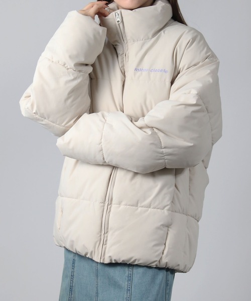 mihns closet(ミンズクローゼット)の「【mihns closet/ミンズクローゼット】パデッドジャケット ショートブルゾン メンズ レディース ユニセックス(ダウンジャケット/コート・レディース・オフホワイト/ミント/ブラック・LL/M/L/S)」の19枚目の写真