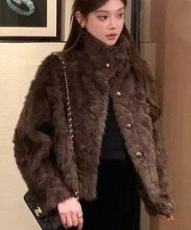 Achic（アシック）の「ファーショートスタンドジャケット（ブルゾン）」