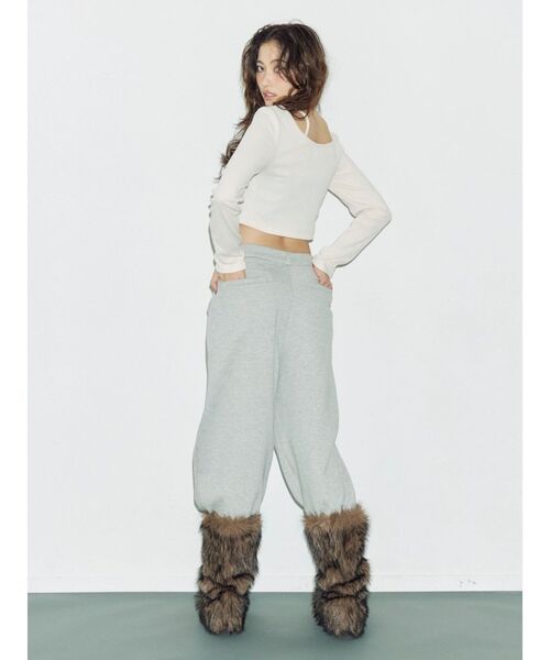 EVRIS（エヴリス）の「グラフィックプリントスウェットパンツ（スウェットパンツ・レディース・グレー/ブラック・MEDIUM/SMALL）」の6枚目の写真