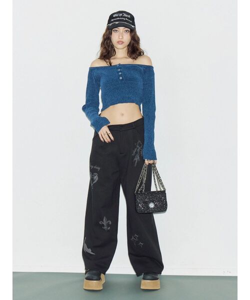 EVRIS（エヴリス）の「グラフィックプリントスウェットパンツ（スウェットパンツ・レディース・グレー/ブラック・MEDIUM/SMALL）」の9枚目の写真