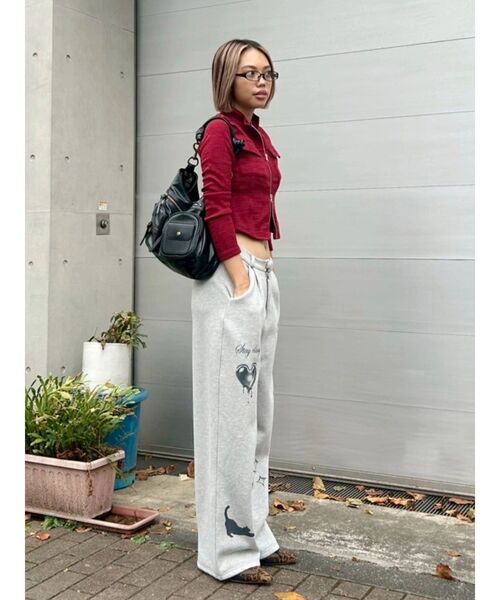 EVRIS（エヴリス）の「グラフィックプリントスウェットパンツ（スウェットパンツ・レディース・グレー/ブラック・MEDIUM/SMALL）」の20枚目の写真