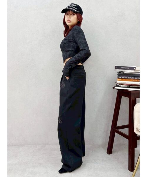 EVRIS（エヴリス）の「グラフィックプリントスウェットパンツ（スウェットパンツ・レディース・グレー/ブラック・MEDIUM/SMALL）」の22枚目の写真