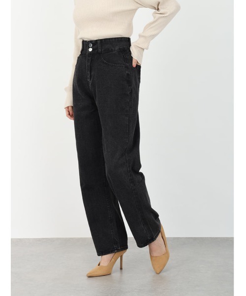 fifth（フィフス）の「ダブルボタンストレートデニム（デニムパンツ・レディース・ブルー/ブラック・M）」の4枚目の写真