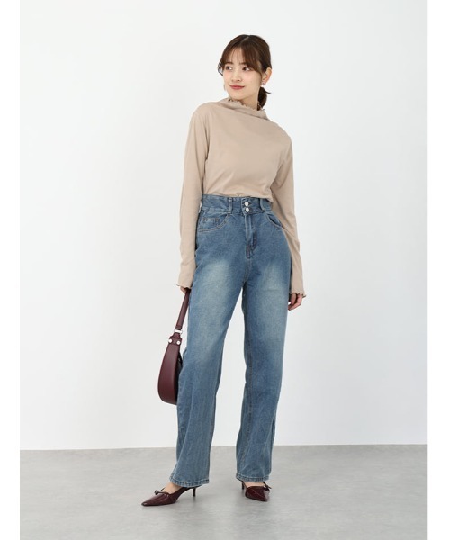 fifth（フィフス）の「ダブルボタンストレートデニム（デニムパンツ・レディース・ブルー/ブラック・M）」の7枚目の写真