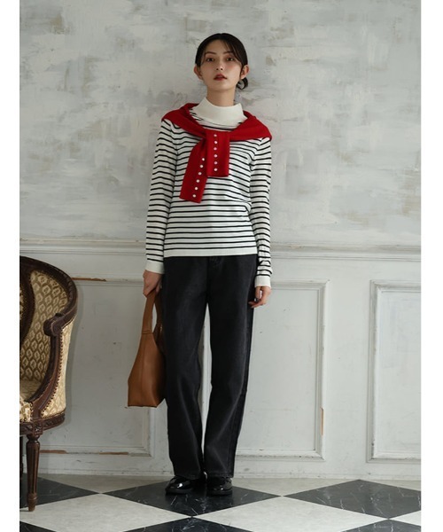 fifth（フィフス）の「ダブルボタンストレートデニム（デニムパンツ・レディース・ブルー/ブラック・M）」の9枚目の写真