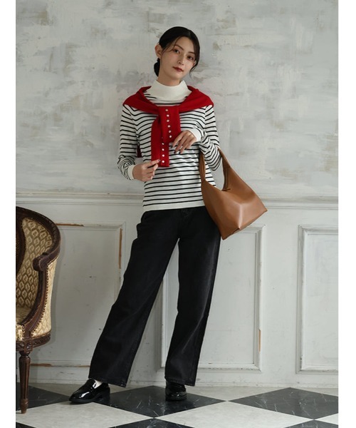 fifth（フィフス）の「ダブルボタンストレートデニム（デニムパンツ・レディース・ブルー/ブラック・M）」の10枚目の写真