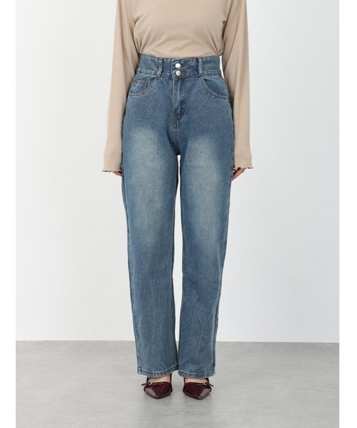 fifth（フィフス）の「ダブルボタンストレートデニム（デニムパンツ・レディース・ブルー/ブラック・M）」の11枚目の写真