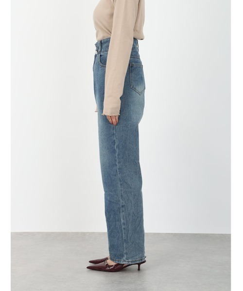 fifth（フィフス）の「ダブルボタンストレートデニム（デニムパンツ・レディース・ブルー/ブラック・M）」の12枚目の写真