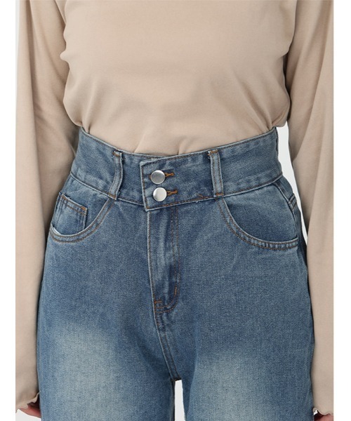 fifth（フィフス）の「ダブルボタンストレートデニム（デニムパンツ・レディース・ブルー/ブラック・M）」の14枚目の写真