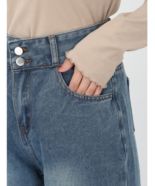 fifth（フィフス）の「ダブルボタンストレートデニム（デニムパンツ・レディース・ブルー/ブラック・M）」の15枚目の写真