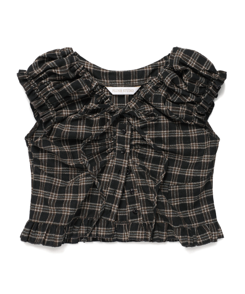 クラシックチェックビスチェ_ブラック
