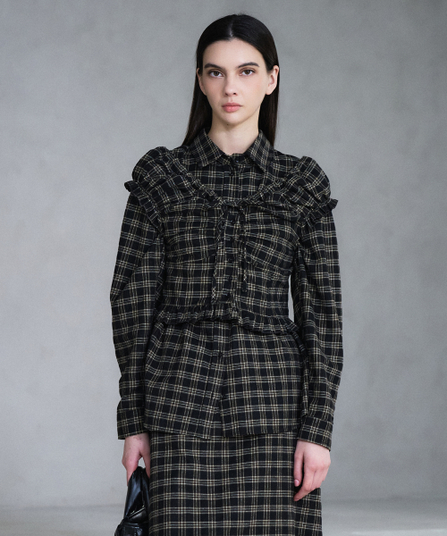 クラシックチェックビスチェ_ブラック