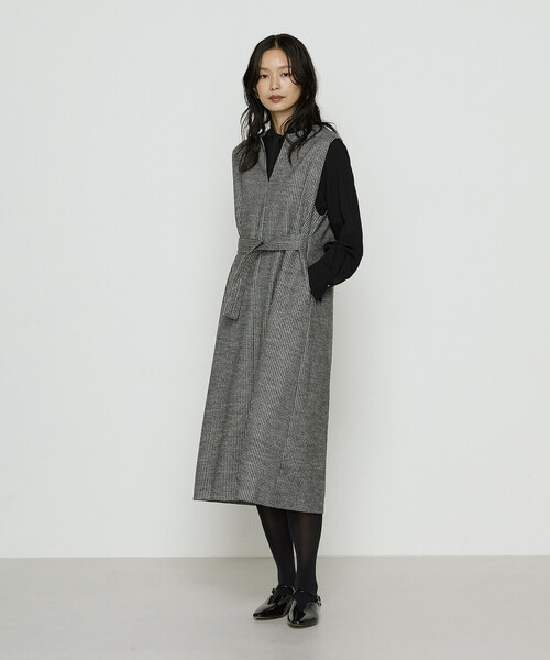 K.T KIYOKO TAKASE（キヨコタカセ）の「千鳥バランサー ジャンパードレス（ワンピース・レディース・ブラック系その他・9号/7号/11号）」の5枚目の写真