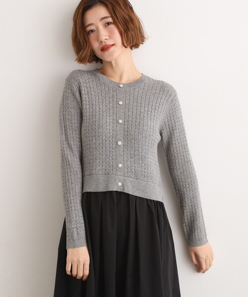 grove（グローブ）の「ケーブルニットドッキングワンピース