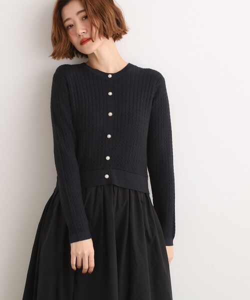 grove（グローブ）の「ケーブルニットドッキングワンピース（ワンピース・レディース・グレー/ブラック/ボルドー・02/03/01/04/05）」の8枚目の写真
