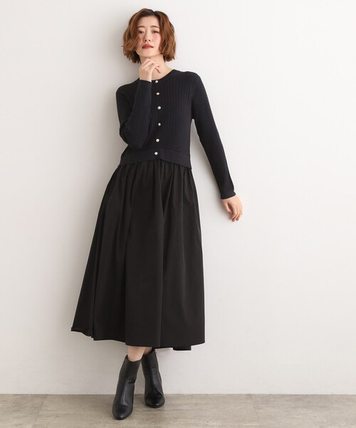 grove（グローブ）の「ケーブルニットドッキングワンピース（ワンピース・レディース・グレー/ブラック/ボルドー・02/03/01/04/05）」の10枚目の写真