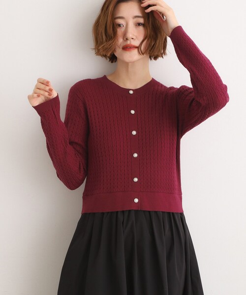 grove（グローブ）の「ケーブルニットドッキングワンピース（ワンピース・レディース・グレー/ブラック/ボルドー・02/03/01/04/05）」の12枚目の写真