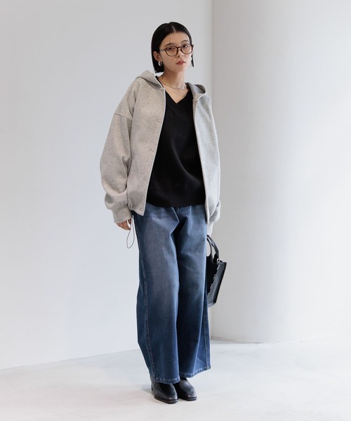 BAYFLOW（ベイフロー）の「ウーリーボンディングパーカー（ブルゾン・レディース・グレー/ブラック・FREE）」の12枚目の写真