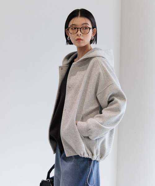 BAYFLOW（ベイフロー）の「ウーリーボンディングパーカー（ブルゾン・レディース・グレー/ブラック・FREE）」の13枚目の写真