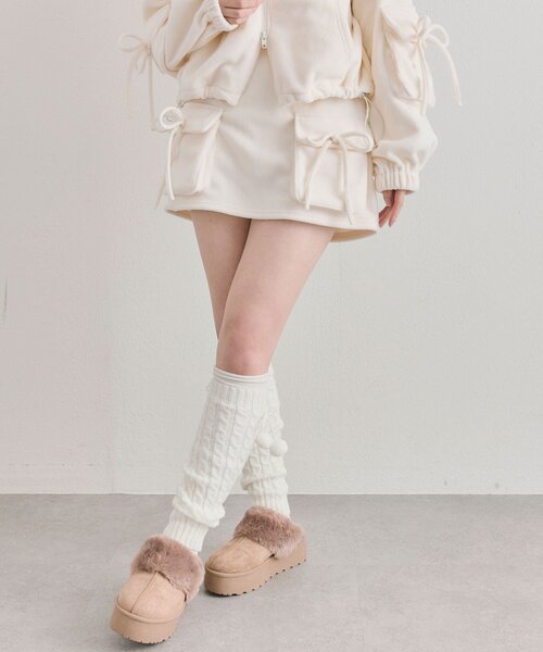 OLIVE des OLIVE(オリーブデオリーブ)の「フリースタイトミニスカート(スカート・レディース・チャコールグレー/アイボリー/トップグレー・FREE)」の12枚目の写真