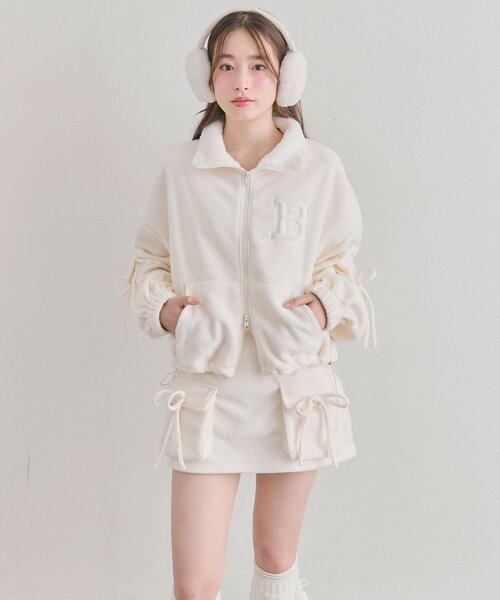 OLIVE des OLIVE(オリーブデオリーブ)の「フリースタイトミニスカート(スカート・レディース・チャコールグレー/アイボリー/トップグレー・FREE)」の14枚目の写真