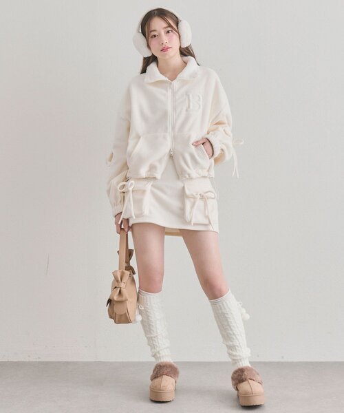 OLIVE des OLIVE(オリーブデオリーブ)の「フリースタイトミニスカート(スカート・レディース・チャコールグレー/アイボリー/トップグレー・FREE)」の17枚目の写真