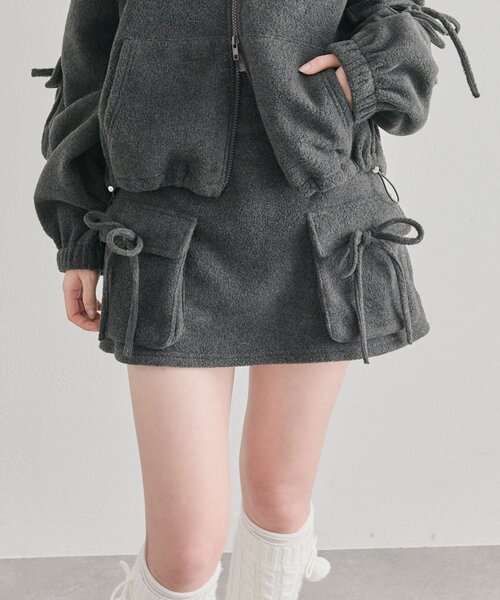 OLIVE des OLIVE（オリーブデオリーブ）の「フリースタイトミニスカート（スカート・レディース・チャコールグレー/アイボリー/トップグレー・FREE）」の10枚目の写真
