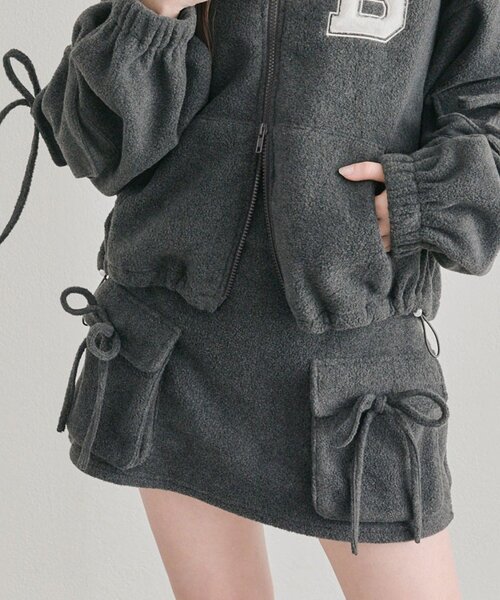 OLIVE des OLIVE（オリーブデオリーブ）の「フリースタイトミニスカート（スカート・レディース・チャコールグレー/アイボリー/トップグレー・FREE）」の12枚目の写真