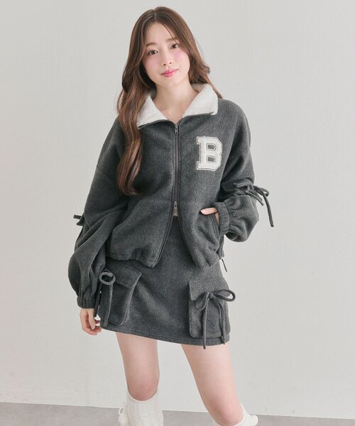 OLIVE des OLIVE（オリーブデオリーブ）の「フリースタイトミニスカート（スカート・レディース・チャコールグレー/アイボリー/トップグレー・FREE）」の13枚目の写真