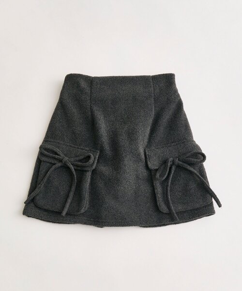 OLIVE des OLIVE（オリーブデオリーブ）の「フリースタイトミニスカート（スカート・レディース・チャコールグレー/アイボリー/トップグレー・FREE）」の4枚目の写真