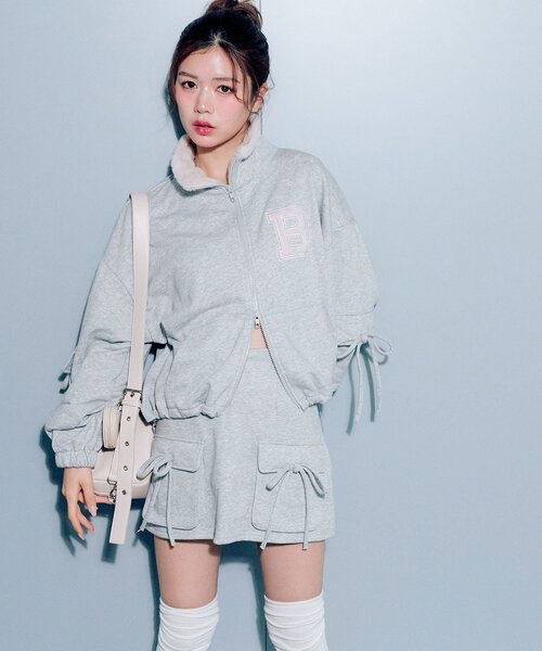 OLIVE des OLIVE（オリーブデオリーブ）の「フリースタイトミニスカート（スカート・レディース・チャコールグレー/アイボリー/トップグレー・FREE）」の6枚目の写真