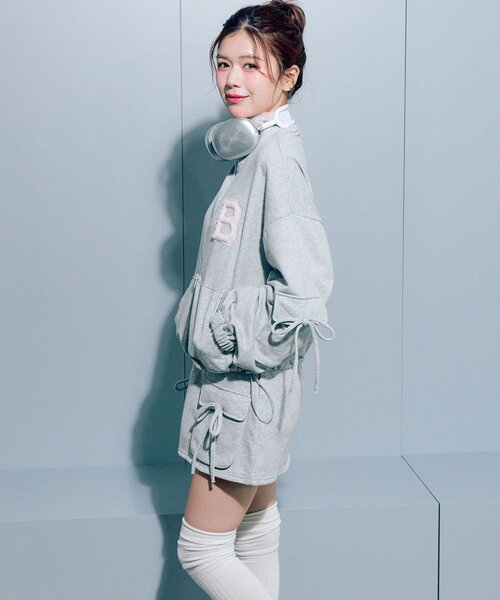 OLIVE des OLIVE（オリーブデオリーブ）の「フリースタイトミニスカート（スカート・レディース・チャコールグレー/アイボリー/トップグレー・FREE）」の7枚目の写真