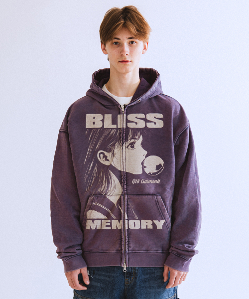 セール】OC Bliss Washed Zip-up hoodie (Navy)（パーカー）｜QT8