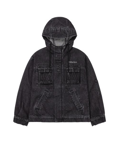 WELLBEING EXPRESS(ウェルビーイングエクスプレス)の「Hooded Denim Jacket Black(デニムジャケット・レディース・その他・MEDIUM/SMALL)」の1枚目の写真